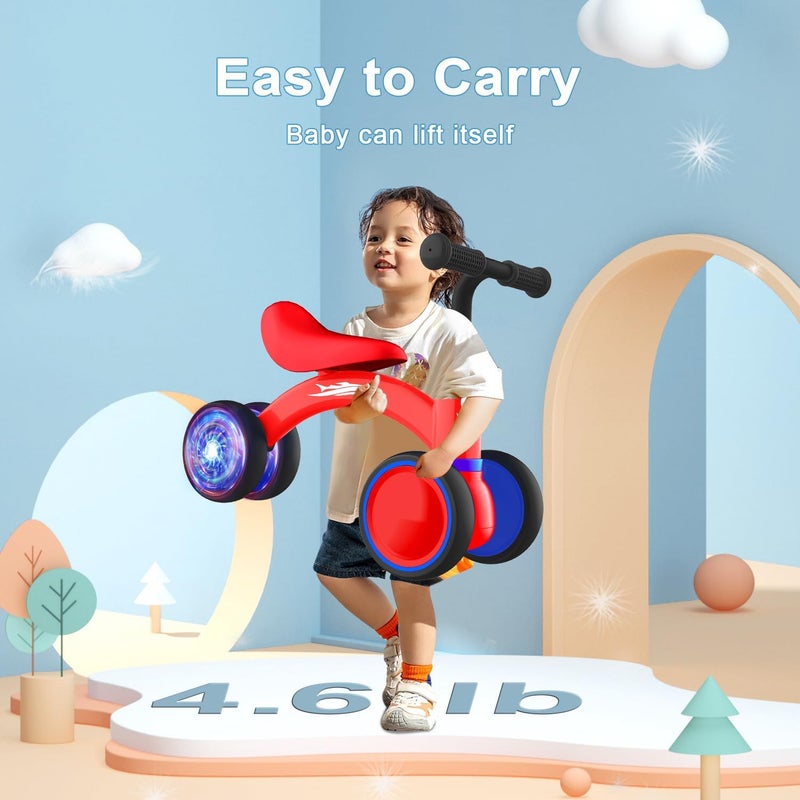 Gamfeiny Colorful Lighting Baby Balance Bike Toys for 1 Year Old Boy Girl Gifts, 10-36 Month Toddler Balance Bike, No Pedal 4 Silence Wheels & Soft Seat First Riding on Toys, 1st Birthday Gifts - Image 3